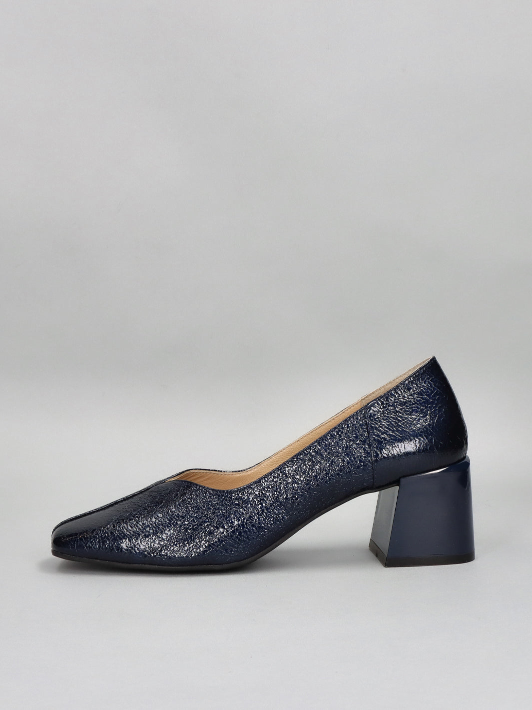 LEATHER PUMPS DARK BLUE