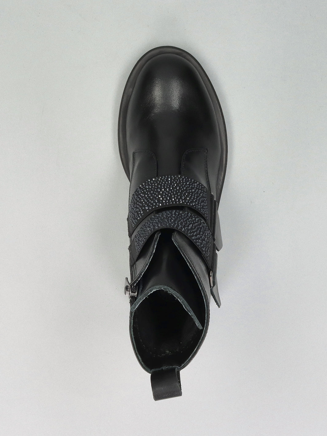 LEATHER ANKLE BOOTS - BLACK