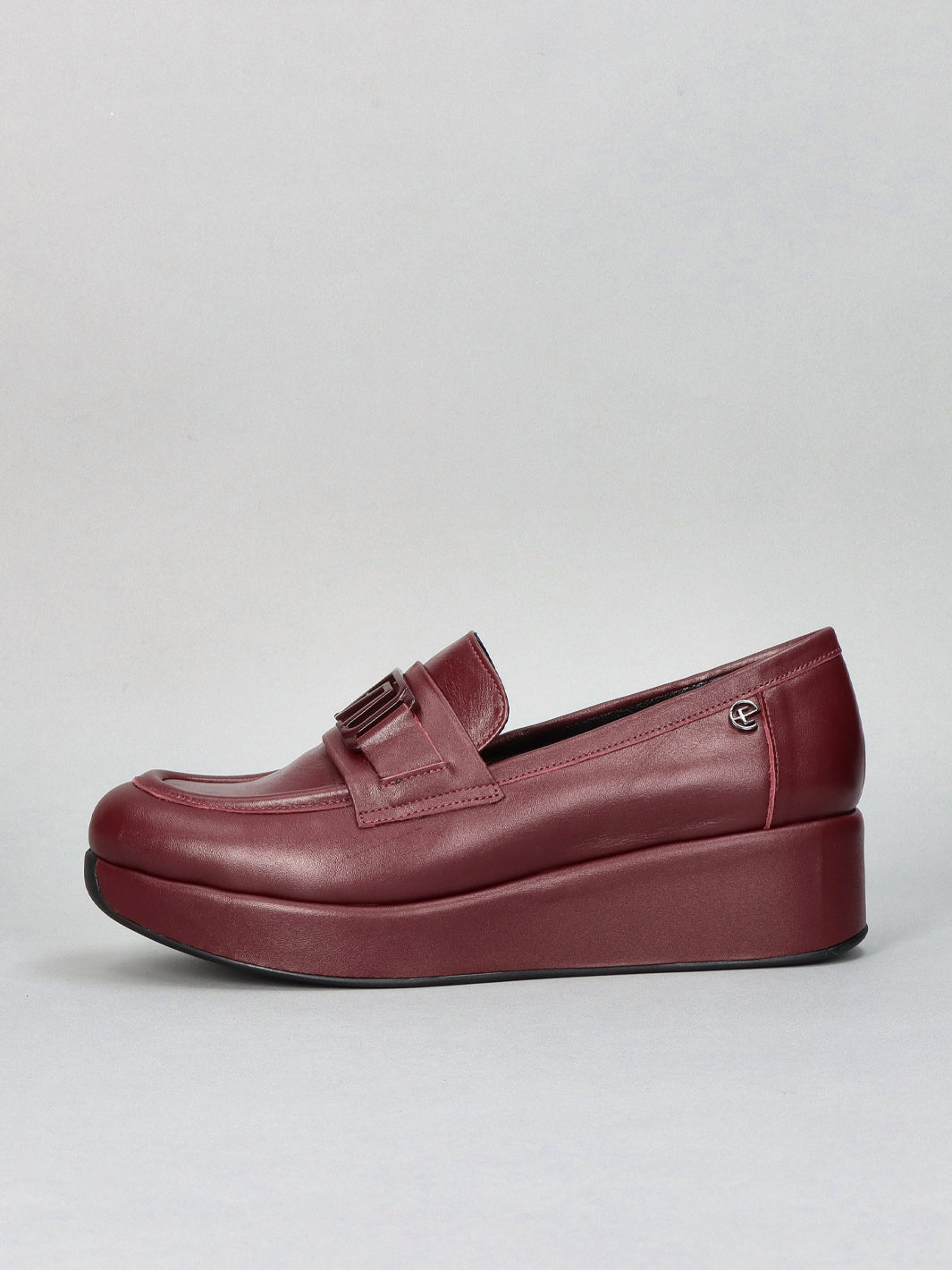LEATHER LOW SHOES - BURGUNDY
