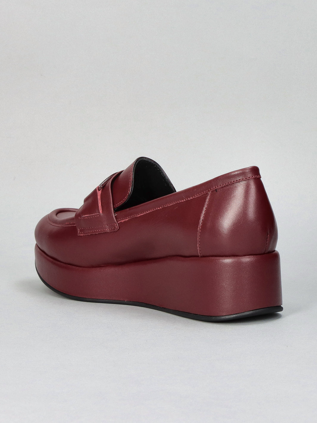 LEATHER LOW SHOES - BURGUNDY