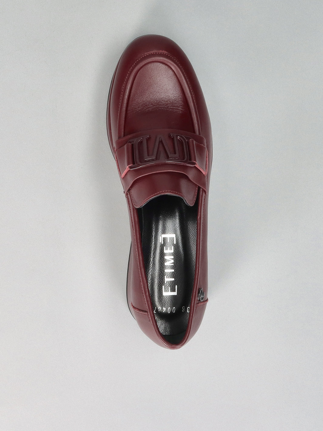 LEATHER LOW SHOES - BURGUNDY
