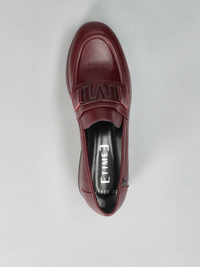 LEATHER LOW SHOES - BURGUNDY