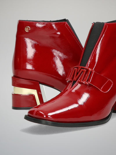 ELEGANT ANKLE BOOTS - RED