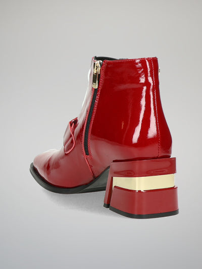 ELEGANT ANKLE BOOTS - RED