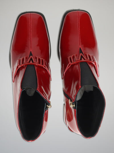 ELEGANT ANKLE BOOTS - RED