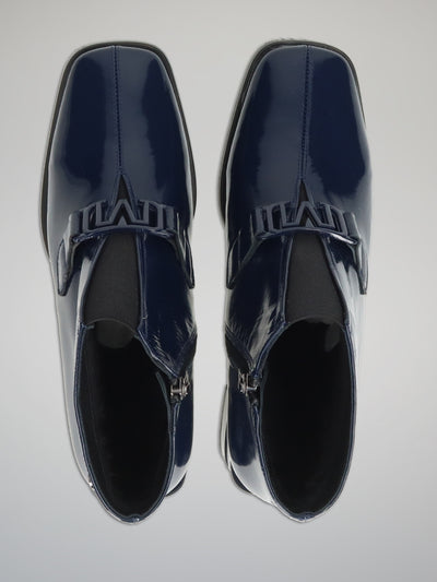 ELEGANT ANKLE BOOTS - DARK BLUE