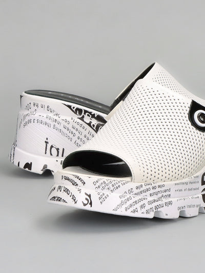 LEATHER SLIPPERS - WHITE