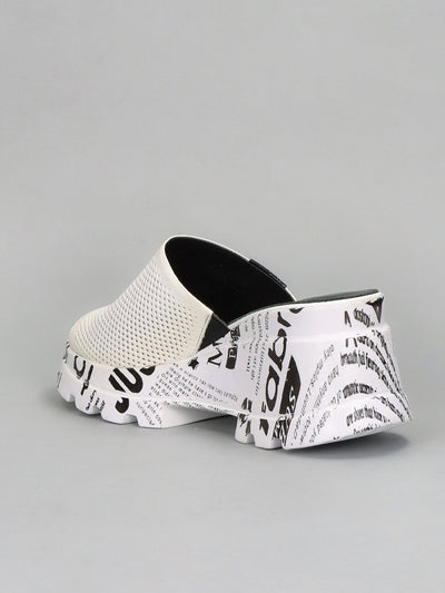 LEATHER SLIPPERS - WHITE