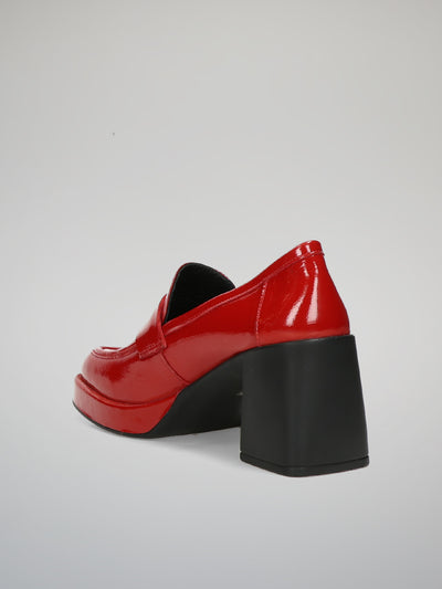 LEATHER SHOES - RED