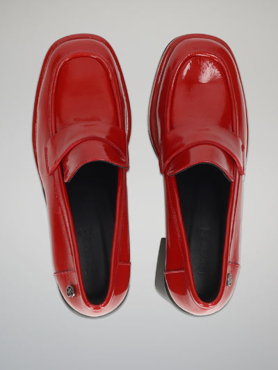 LEATHER SHOES - RED