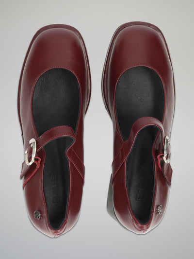 LEATHER HEELS - BURGUNDY