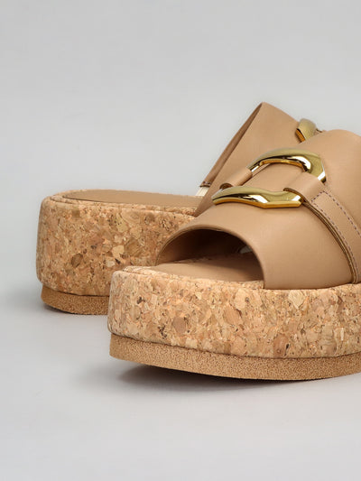 LEATHER SLIPPERS - BROWN