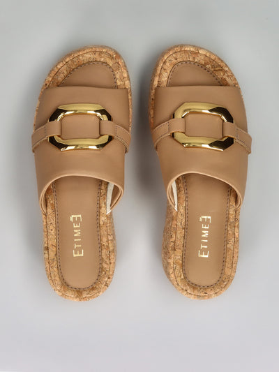 LEATHER SLIPPERS - BROWN