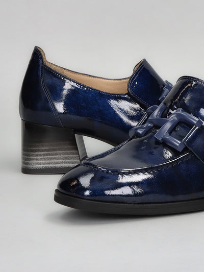 LEATHER LOW SHOES - DARK BLUE