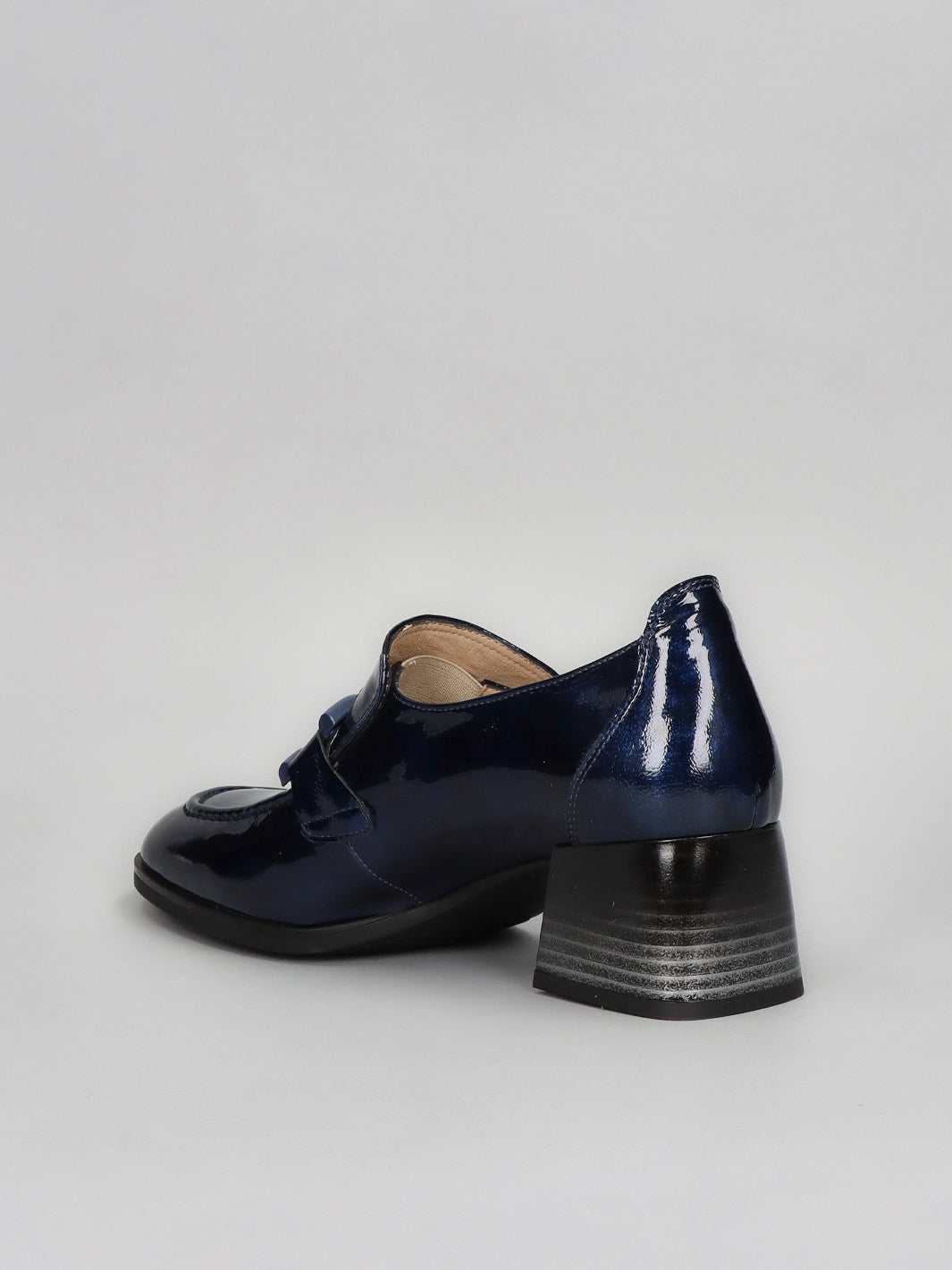 LEATHER LOW SHOES - DARK BLUE