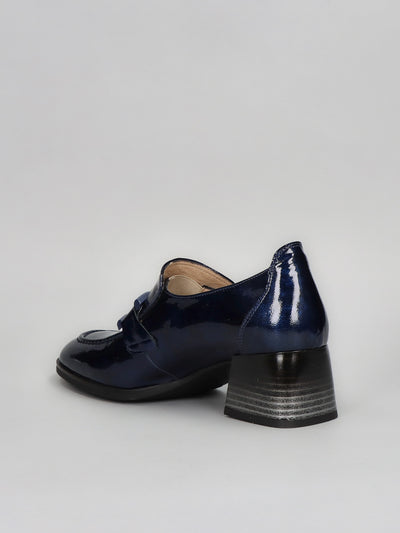 LEATHER LOW SHOES - DARK BLUE