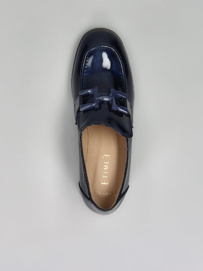 LEATHER LOW SHOES - DARK BLUE
