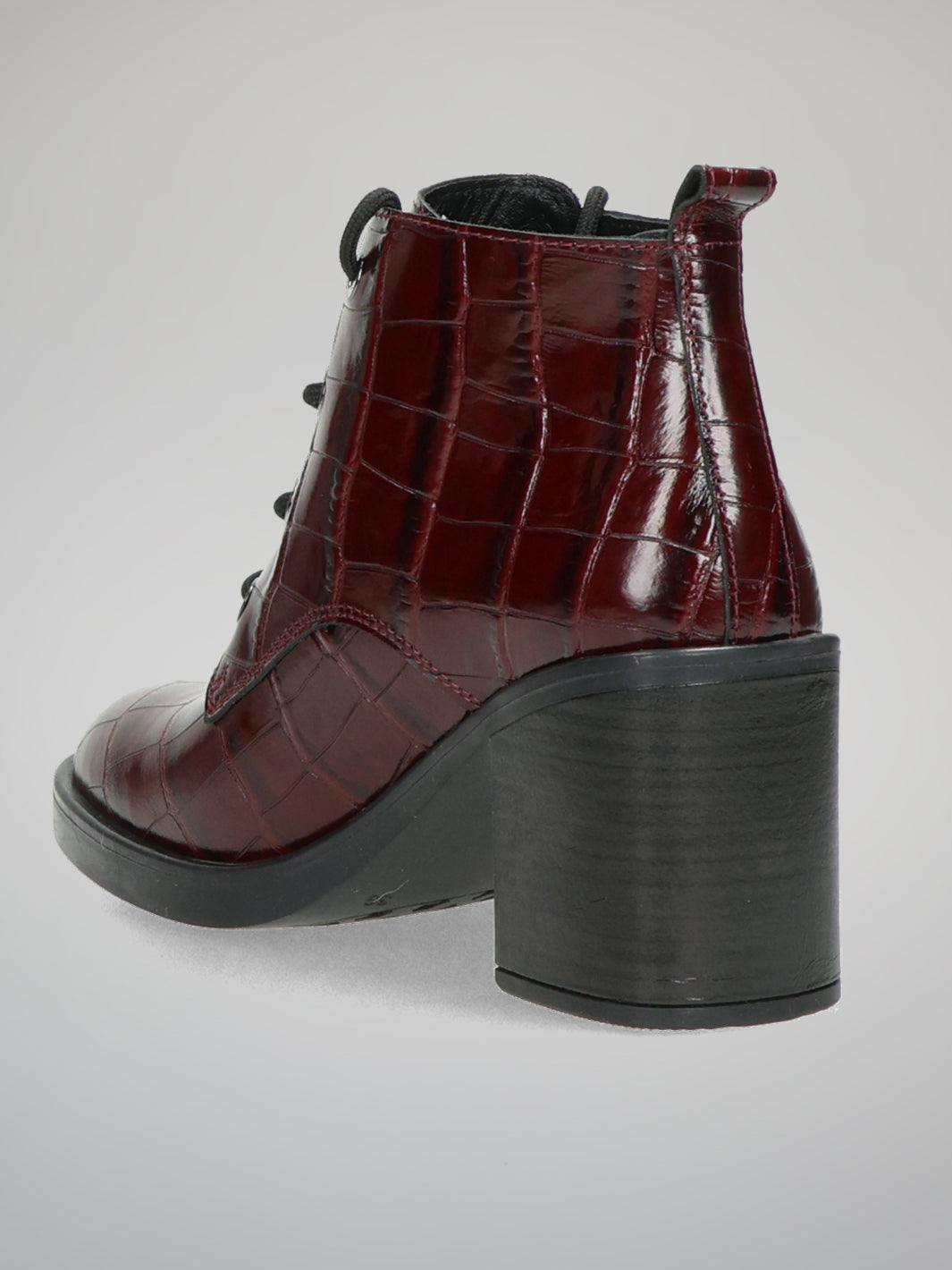 LEATHER ANKLE BOOTS - BURGUNDY