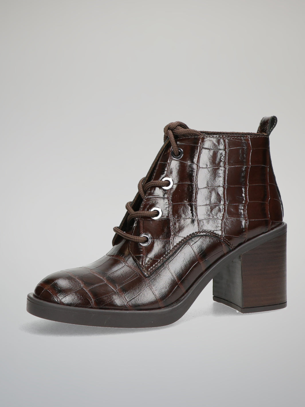 LEATHER ANKLE BOOTS - BROWN