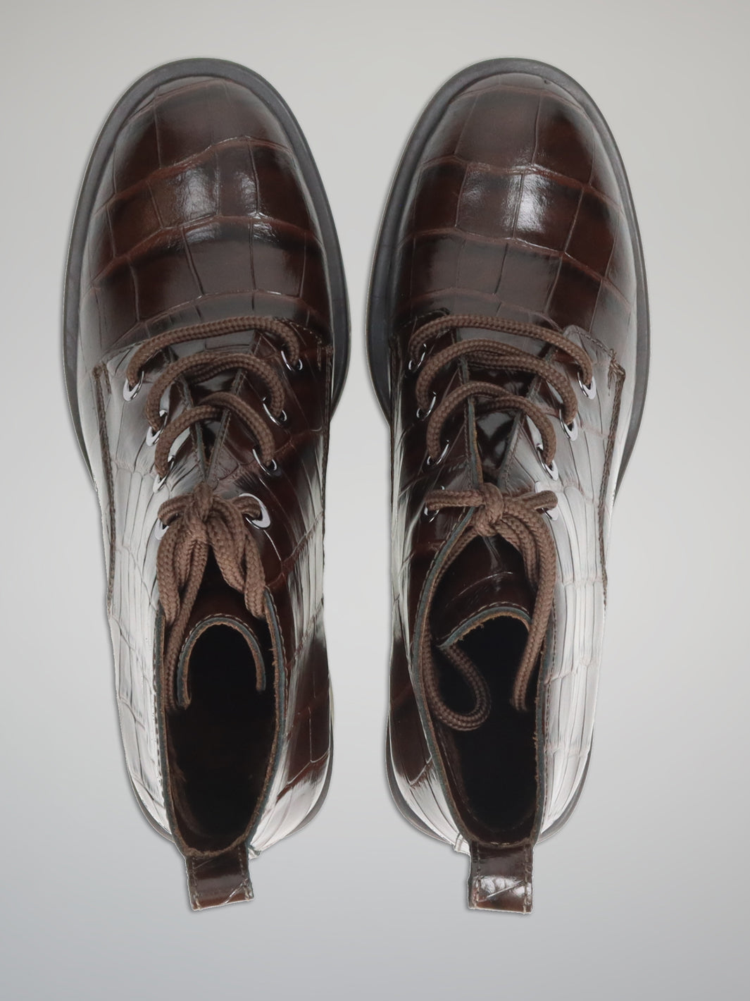 LEATHER ANKLE BOOTS - BROWN