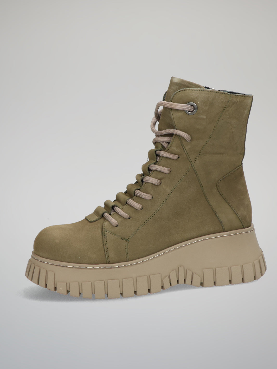 NUBUCK ANKLE BOOTS - OLIVE