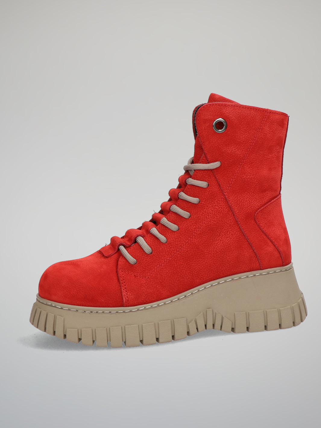 NUBUCK ANKLE BOOTS - RED