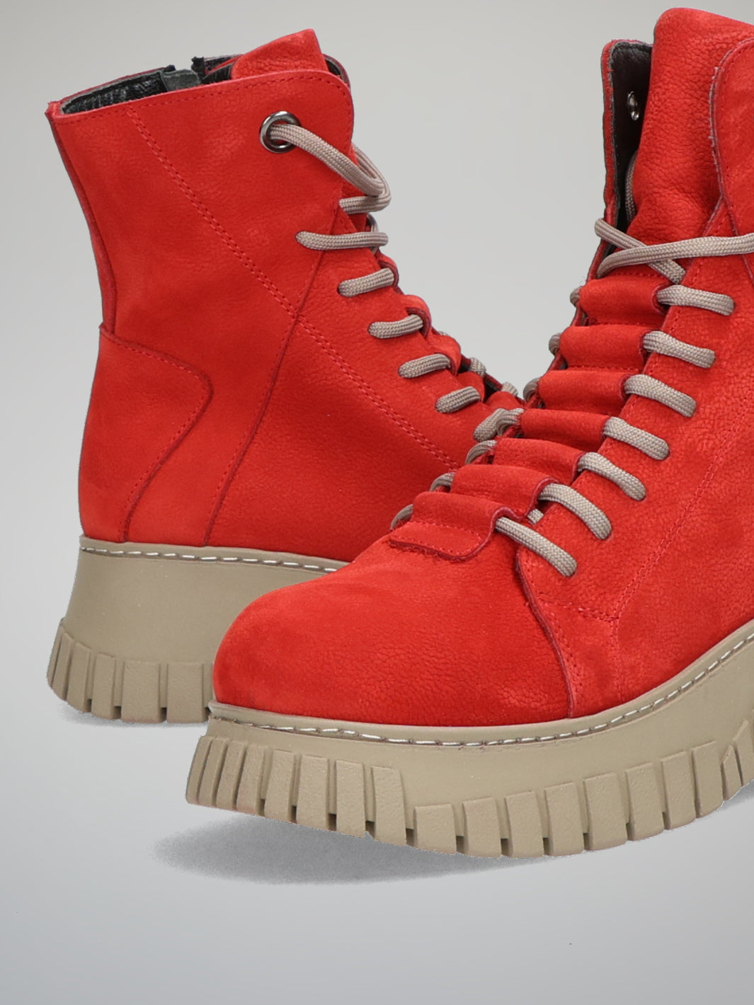 NUBUCK ANKLE BOOTS - RED