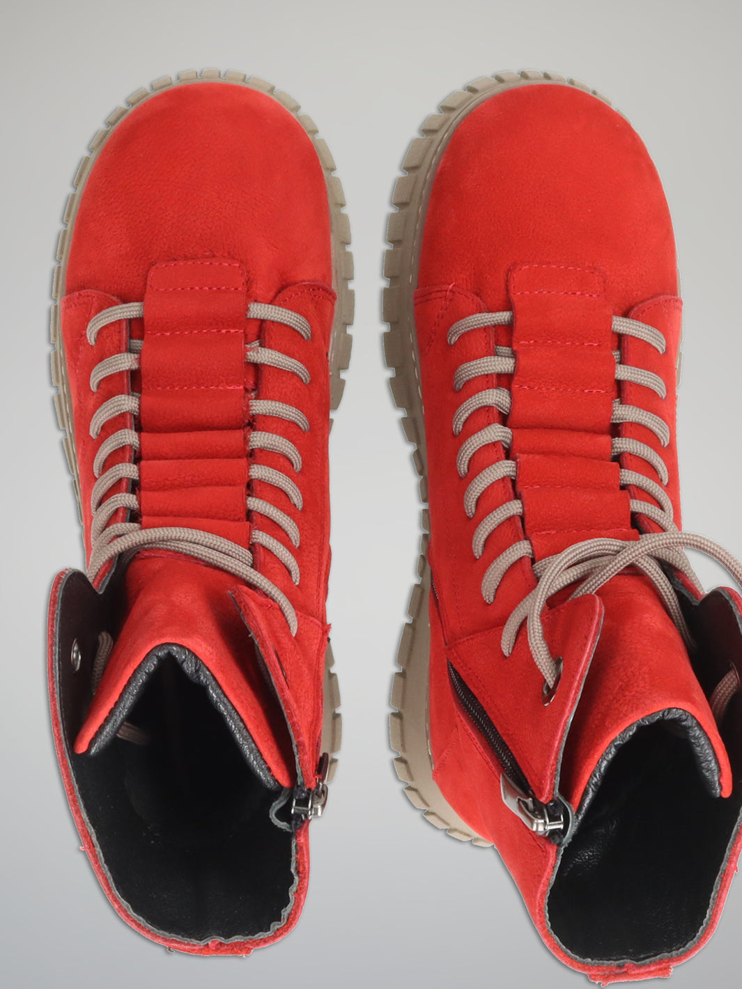 NUBUCK ANKLE BOOTS - RED