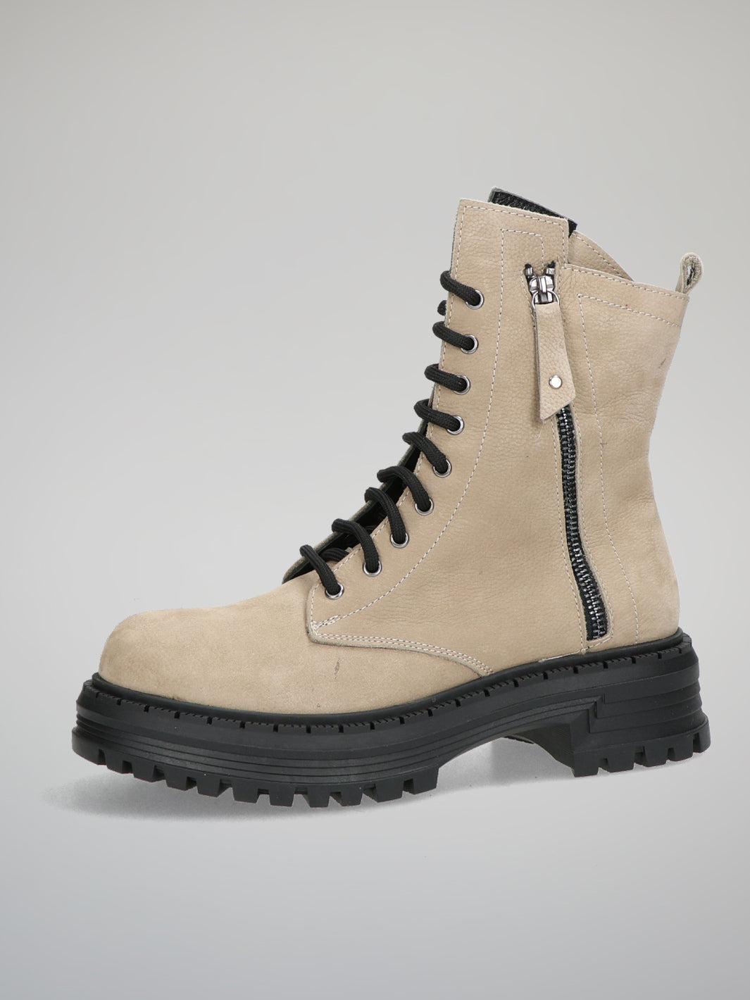 NUBUCK ANKLE BOOTS - BEIGE