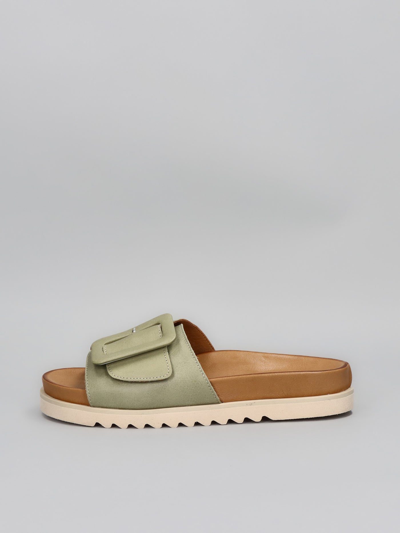 LEATHER SLIPPERS - GREEN