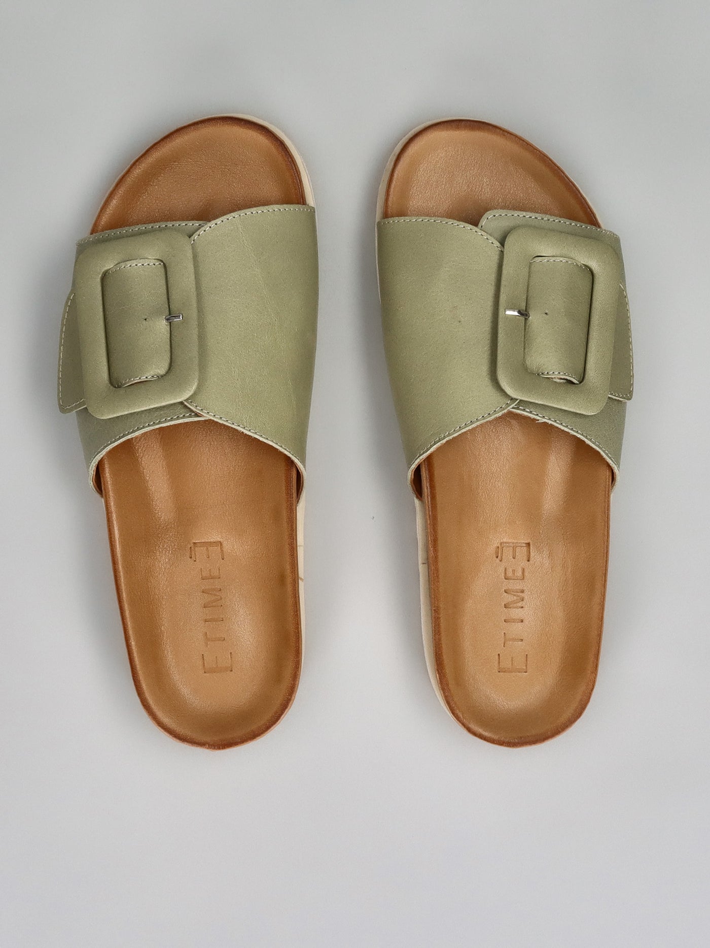 LEATHER SLIPPERS - GREEN