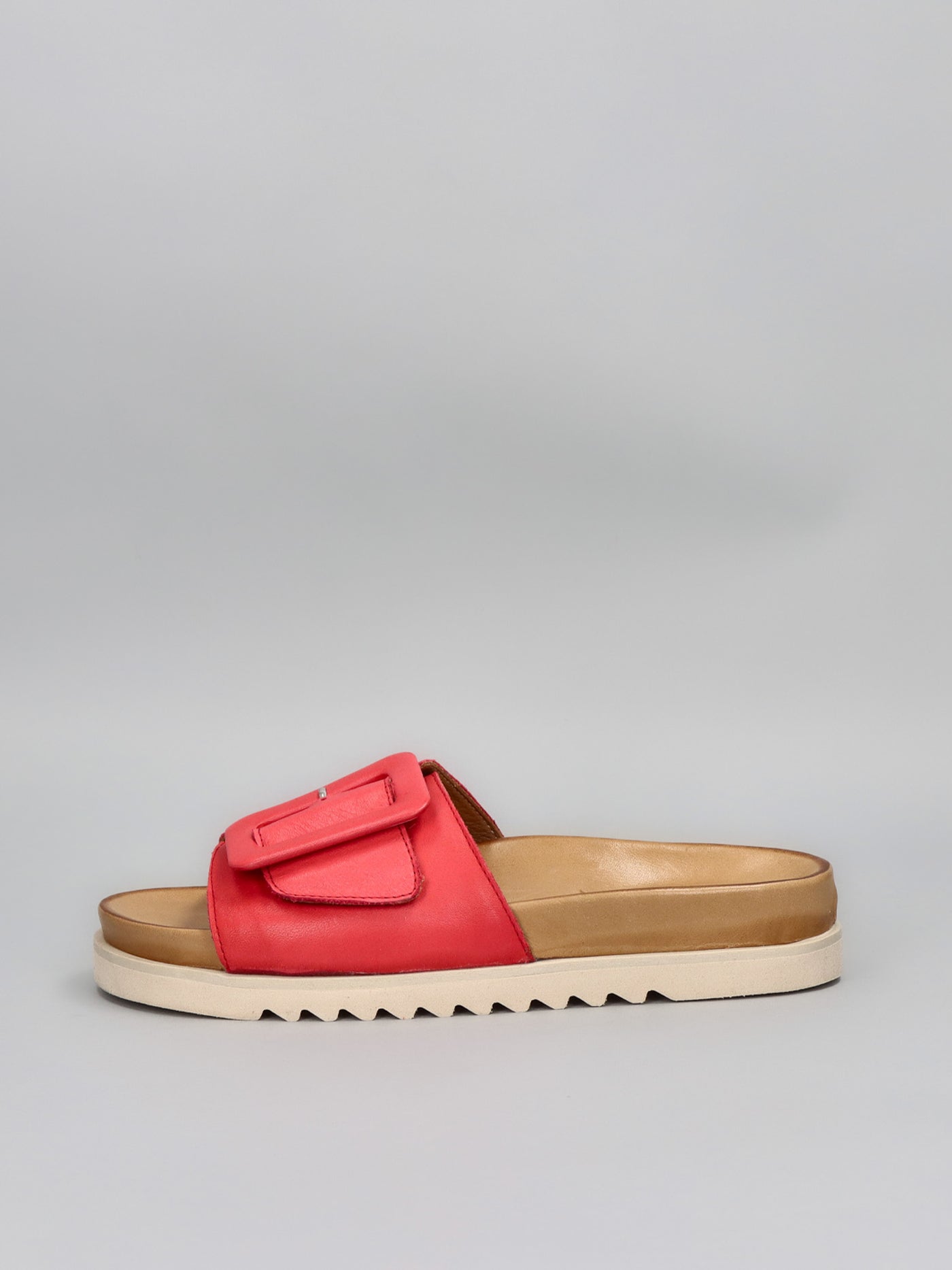 LEATHER SLIPPERS - RED