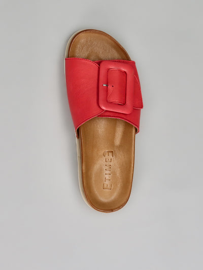 LEATHER SLIPPERS - RED