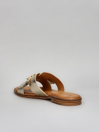 LEATHER SLIPPERS - GOLD