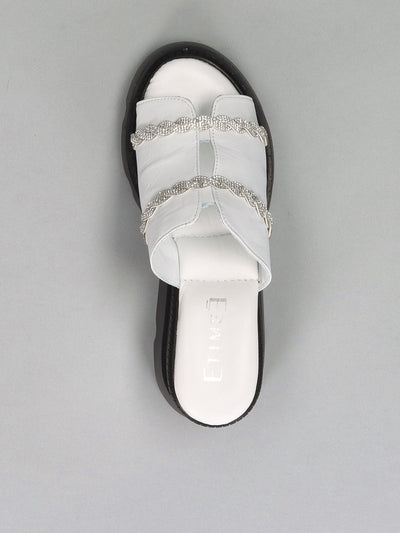 LEATHER SLIPPERS - WHITE