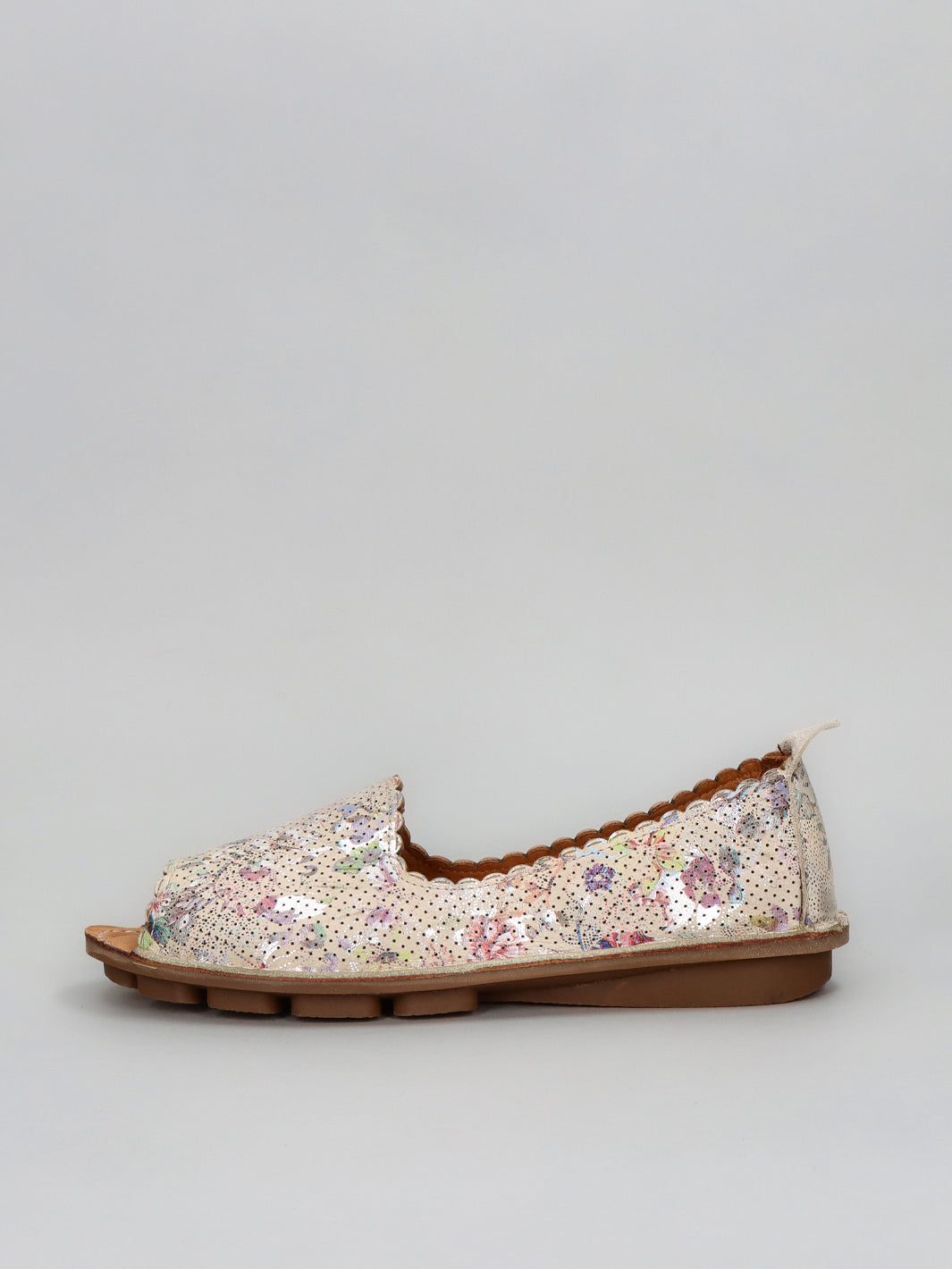 LEATHER PEEPTOE SHOES - MULTI/COLOURED