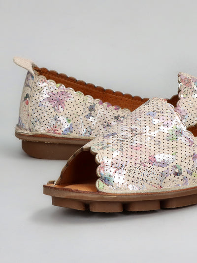 LEATHER PEEPTOE SHOES - MULTI/COLOURED