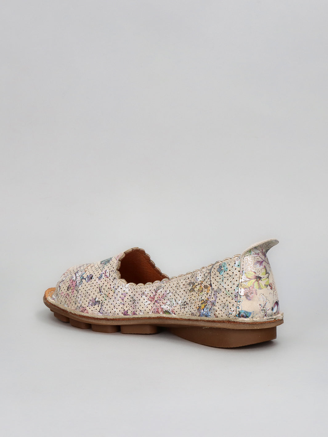 LEATHER PEEPTOE SHOES - MULTI/COLOURED
