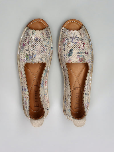 LEATHER PEEPTOE SHOES - MULTI/COLOURED