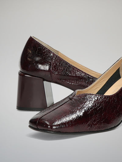 LEATHER PUMPS - BURGUNDY