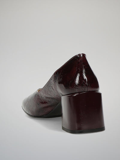 LEATHER PUMPS - BURGUNDY