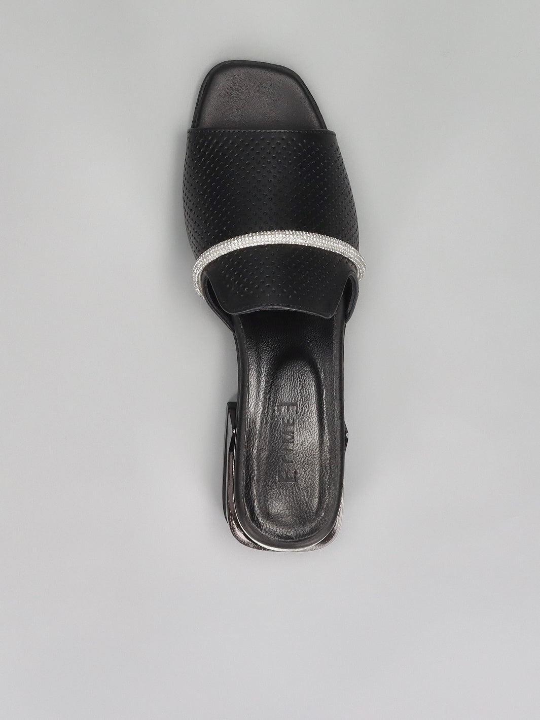 LEATHER SLIPPERS - BLACK