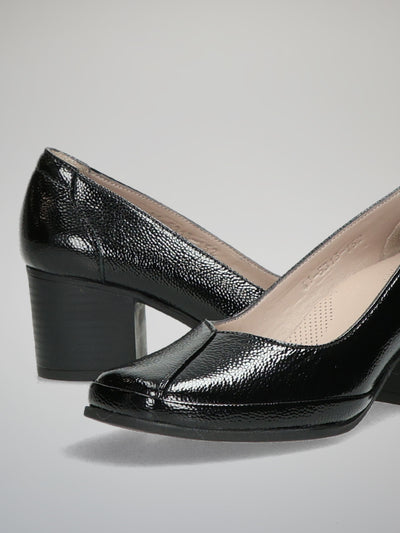 LEATHER PUMPS - BLACK