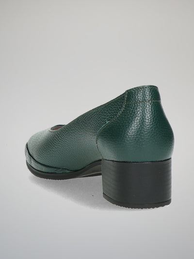 LEATHER PUMPS - GREEN
