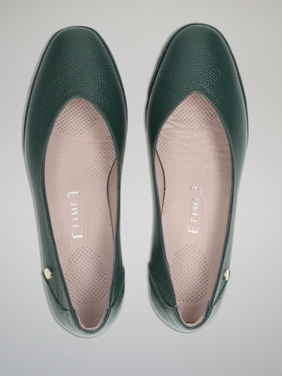 LEATHER PUMPS - GREEN