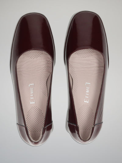LEATHER PUMPS - BURGUNDY