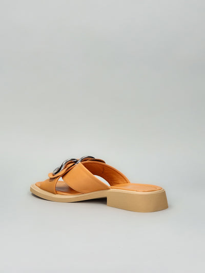 LEATHER SLIPPERS - BROWN