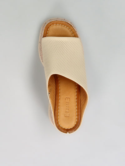 LEATHER SLIPPERS- BEIGE