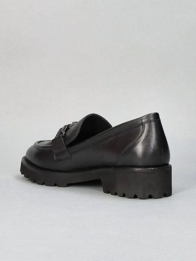 LEATHER LOW SHOES - BLACK