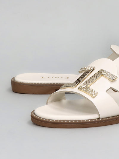 LEATHER SLIPPERS - WHITE